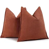 Famanu - Kussensloop set van 2, 50 x 50 cm, chenille, met elegant design, zachte en luxueuze decoratieve sierkussens voor bank en bed