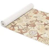ANRO Badmat Schelpen Beige 65x120cm Antislip Douchemat Afwasbaar Sneldrogend