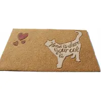 EDO Hanse Home kokosmat 45x70cm - Stijlvolle entree met kattenmotief