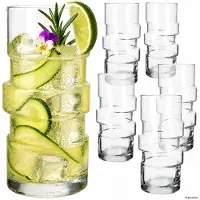 MamboCat 6-delige set STAPEL cocktailglazen 400ml met trapjes-optiek – 1005965