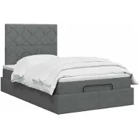 vidaXL Ottoman bed met matras Donkergrijs 120 x 200 cm Stof