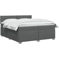 vidaXL Boxspringbed met matras en LED-verlichting, donkergrijs, 200 x 200 cm