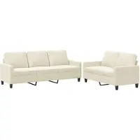 vidaXL 2-delige Loungeset met kussens fluweel crèmekleurig
