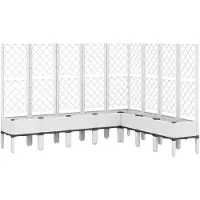 vidaXL Plantenbak met latwerk 200x160x142 cm polypropeen wit