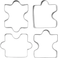 MaxPower RVS Fondant Koekjes Uitsteker Taart Gebak Uitsteker Puzzelvorm 4st