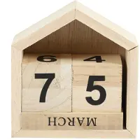 MaxPower CNNOTPAD vintage vormkalender, houten blok, houtkleur