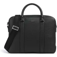 BOSS Derwil Aktentas Leder 38 cm Laptopvak zwart