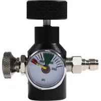 Zandona CO2-Tankcilinderadapterconnectorset, TR21-4 Draad CO2-Frisdrankcilinder Navuladapter met 3000 Psi Manometer Zwart