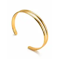 Cilla Jewels Goudkleurige Open Damesarmband met Dubbele Gladde Band