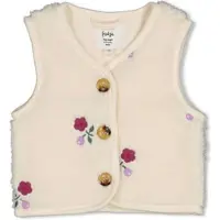Feetje teddy gilet Afternoon Tea creme/berry/lila Ecru Bloemen - maat 68