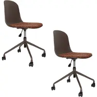 Housecraft living draaibare bureaustoel Roxanne met wielen - bruin