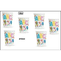 Wefiesta 96x Beker ABC 210ml karton - School Luxe Servet diner eten restaurant themafeest