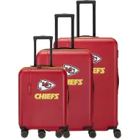 Travelite x NFL 4 wielen Kofferset 3-delig met uitbreidingsplooi rood