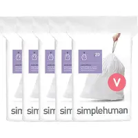 Simplehuman Vuilniszakken met trekband 16-18 liter | code V | 5 x 20 stuks