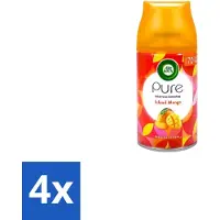 Air Wick 4 x – Luchtverfrisser Navulling – Island Mango – 250 ml - Luchtverfrisser - Tropische Geur - Mango Geur - Geur Neutralisatie - Frisse Geur
