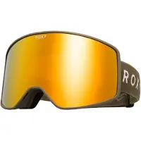 Roxy - Skibrillen - Storm Women Goggle Beetle/Clux ML Gold S3 voor Unisex - Beige
