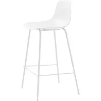 Nest of Nora Set van 2 - Barstoelen met rugleuning Zoey - Metalen frame - Wit
