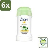 Dove - Deodorant - Go Fresh Stick - 48 uur zweetbescherming - Anti Perspirant - 40 ml - Voordeelverpakking - 6 stuks - Anti-transpirant stick - Zweetbeheersing