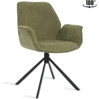 Nest of Nora Set van 2 - Draaibare eetkamerstoelen met armleuning Livia - mosgroen