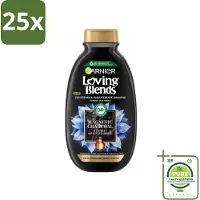 Garnier 25 x Loving Blends Magnetic Charcoal Shampoo 300 ml - Grootverpakking - Shampoo Voor Vette Hoofdhuid - Shampoo Voor Droge Haar - Zuivering Hoofdhuid - Hydraat Haar - Charcoal Shampoo