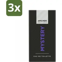 Amando 3 x Mystery Eau de Toilette 50 ml - Mystery Eau De Toilette - Mannelijke Geur - Mysterieuze Geur - Kruidige Geur - Vanille Geur