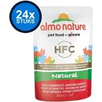 Almo Nature 24x HFC - Kattenvoer Natvoer Maaltijdzakje - Natural - Kip & Garnalen - 55g