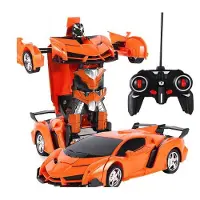 Lean Toys Auto Robot Transformer + Afstandsbediening Vervormde Auto 2in1 Multifunctioneel Oranje