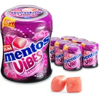 Mentos Kauwgom Vibes Raspberry Suikervrij 6 X 30 Stuks