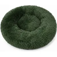 IvoQ Fluffy Donut Hondenmand Ø 100 cm – Zacht Hondenbed – Donkergroen