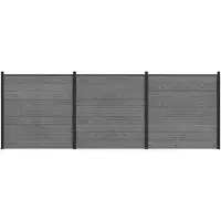 vidaXL Hekset 526 x 186 cm WPC en Aluminium Grijs