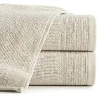 Eurofirany Luxe Badhanddoek LARI 70x140 cm 500 GSM Beige met Borduursel