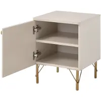 Vente-unique Nachtkastje rechterzijde 1 deur - Beige en Goudkleurig ALOBARA