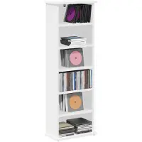 vidaXL CD Kast Wit 32 x 17 x 92 cm Bewerkt hout