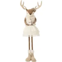 J-Line Telescopische eland en vrouw - polyester - beige - large