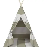 vidaXL Kindertent Grijs en wit 120 x 120 x 150 cm Massief grenenhout