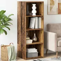vidaXL Highboard Oud hout 45 x 41 x 124 cm Bewerkt hout