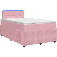 vidaXL Boxspringbed met matras en hoofdeinde, roze, 120 x 200 cm, fluweel