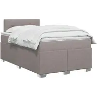 vidaXL Boxspringbed met matras en LED Taupe 120 x 200 cm Stof