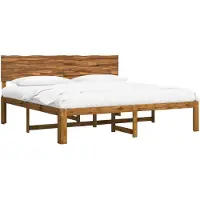 vidaXL Tweepersoonsbed met hoofdbord ROSTOCK Naturel 200 x 200 cm