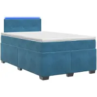 vidaXL Boxspringbed met matras en LED Blauw 120 x 190 cm fluweel