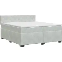 vidaXL Boxspringbed met matras Lichtgrijs 200 x 200 cm Fluweel