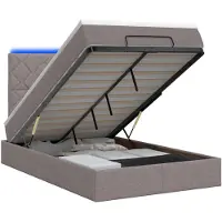 vidaXL Ottomaanse Bed met Matras en LED Taupe 120 x 200 cm Stof
