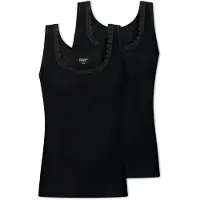 Schiesser Onderhemd ' Cotton Lace ' zwart