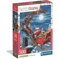 Clementoni Merkloos Puzzel 500 Stukjes - Kerst Sleetje Rit