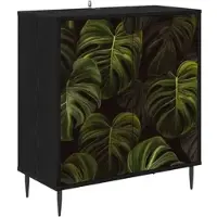 vidaXL Dressoir ELBURG Zwart eiken 69 x 33 x 76 cm Bewerkt hout