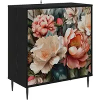 vidaXL Dressoir BORNE Zwart eiken 69 x 33 x 76 cm Bewerkt hout