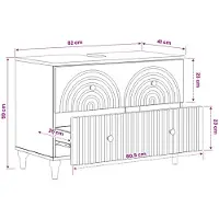 vidaXL Wastafel kabinet voor de badkamer ALKMAAR Wit 82 x 41 x 59 cm