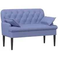 vidaXL Lovingseat met knoopge tuft Jeans Blauw 111 x 68 x 80 cm Stof