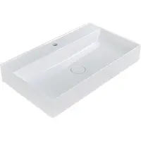 Arcqua edge wastafel enkel 1 kraangat 80x47x12 cm glans wit