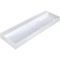 Arcqua edge wastafel enkel zonder kraangat 120x47x12 cm glans wit